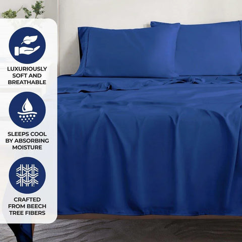 300 Thread Count Modal Sheets Set – Made from Beechwood, Solid Deep Pocket