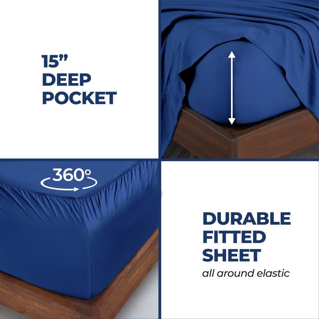 300 Thread Count Modal From Beechwood Solid Deep Pocket Bed Sheet Set