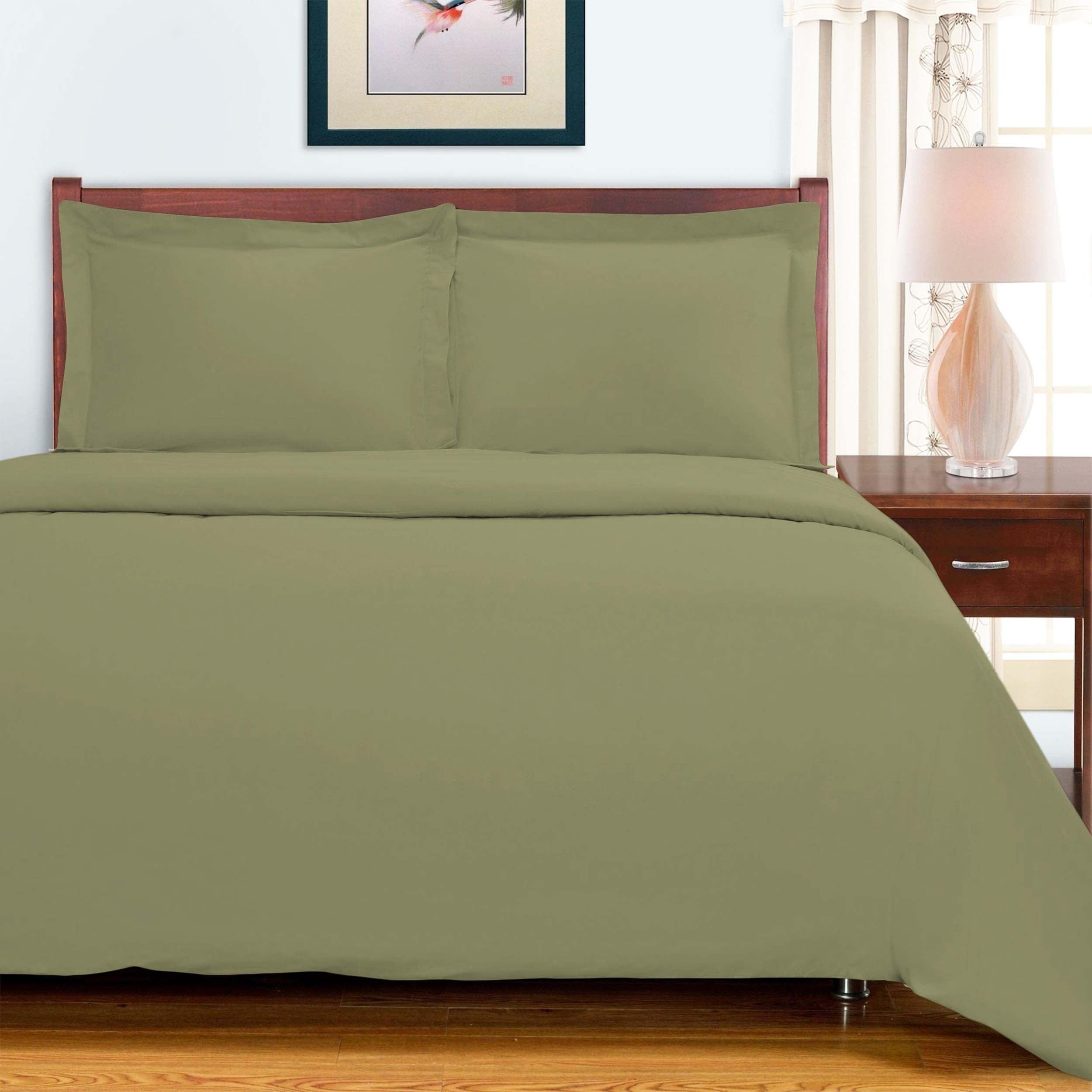 300 Thread Count Solid or Floral Cotton All-Season Duvet Cover Set