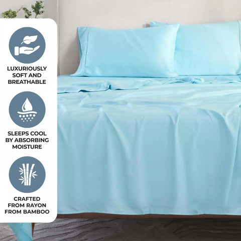 Rayon From Bamboo 300 Thread Count Solid Deep Pocket Sheet Set