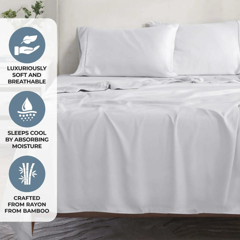 Rayon From Bamboo 300 Thread Count Solid Deep Pocket Sheet Set