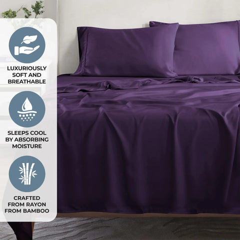 Rayon From Bamboo 300 Thread Count Solid Deep Pocket Sheet Set