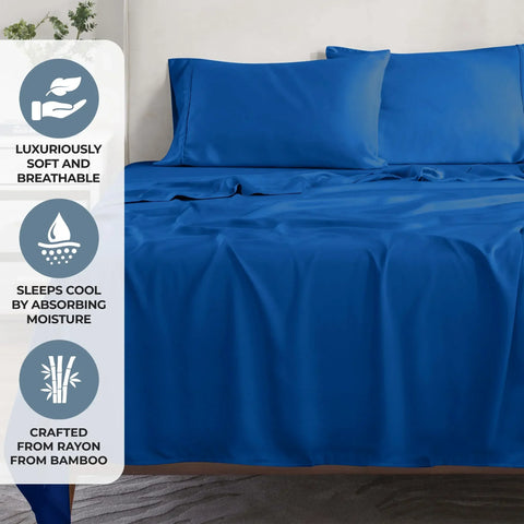 Rayon From Bamboo 300 Thread Count Solid Deep Pocket Sheet Set