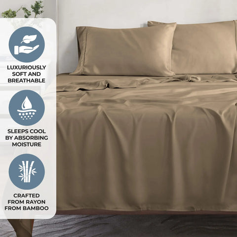 Rayon From Bamboo 300 Thread Count Solid Deep Pocket Sheet Set