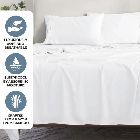 Rayon From Bamboo 300 Thread Count Solid Deep Pocket Sheet Set