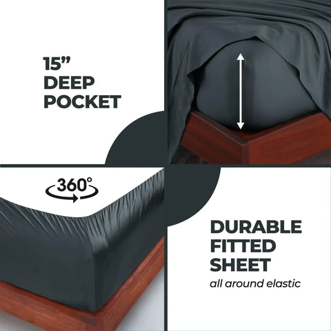 Rayon From Bamboo 300 Thread Count Solid Deep Pocket Sheet Set