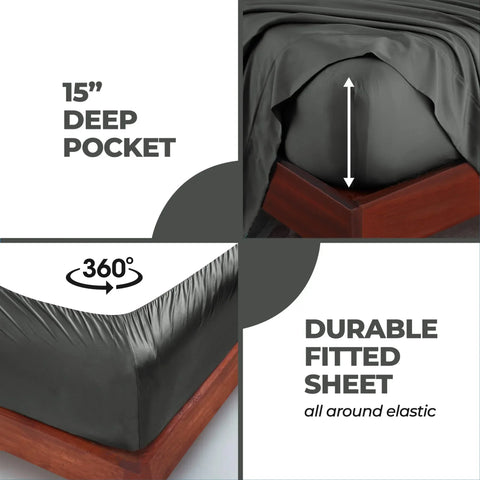 Rayon From Bamboo 300 Thread Count Solid Deep Pocket Sheet Set