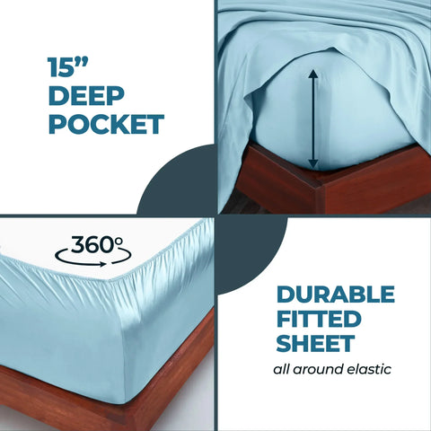 Rayon From Bamboo 300 Thread Count Solid Deep Pocket Sheet Set