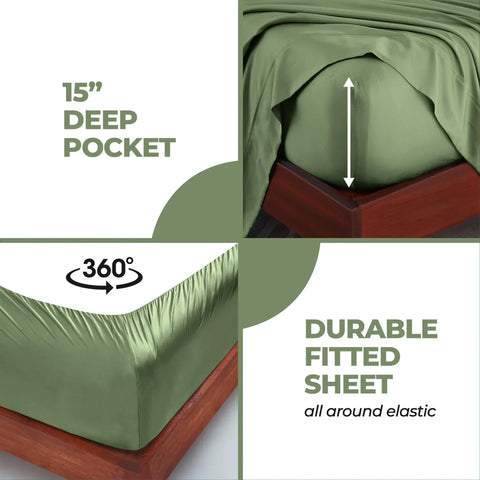 Rayon From Bamboo 300 Thread Count Solid Deep Pocket Sheet Set