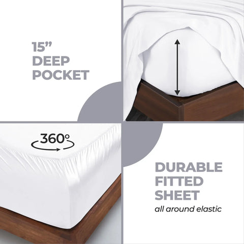 Rayon From Bamboo 300 Thread Count Solid Deep Pocket Sheet Set