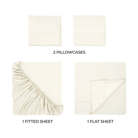 300 Thread Count Egyptian Cotton Sateen Bed Sheet Set