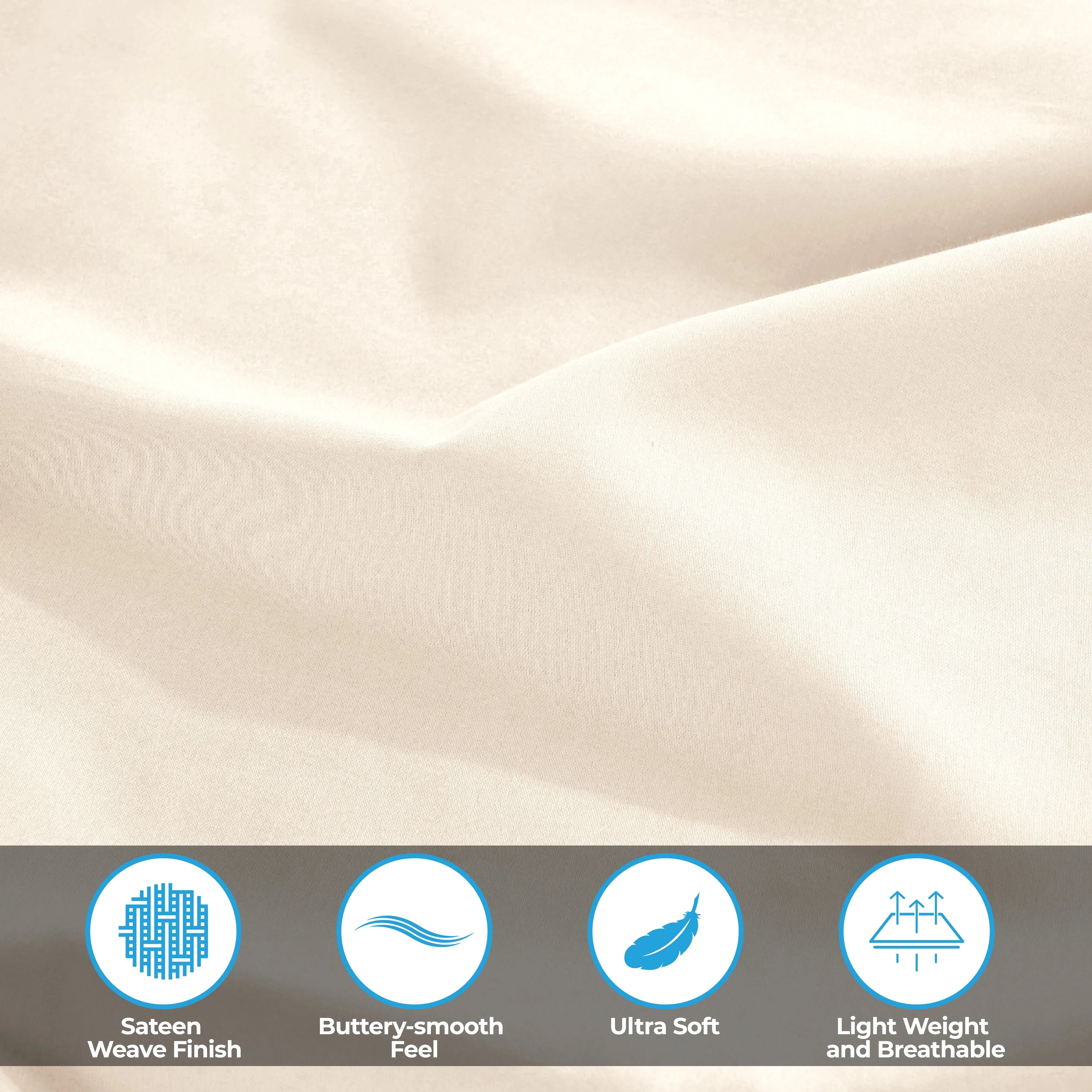 300 Thread Count Egyptian Cotton Sateen Bed Sheet Set
