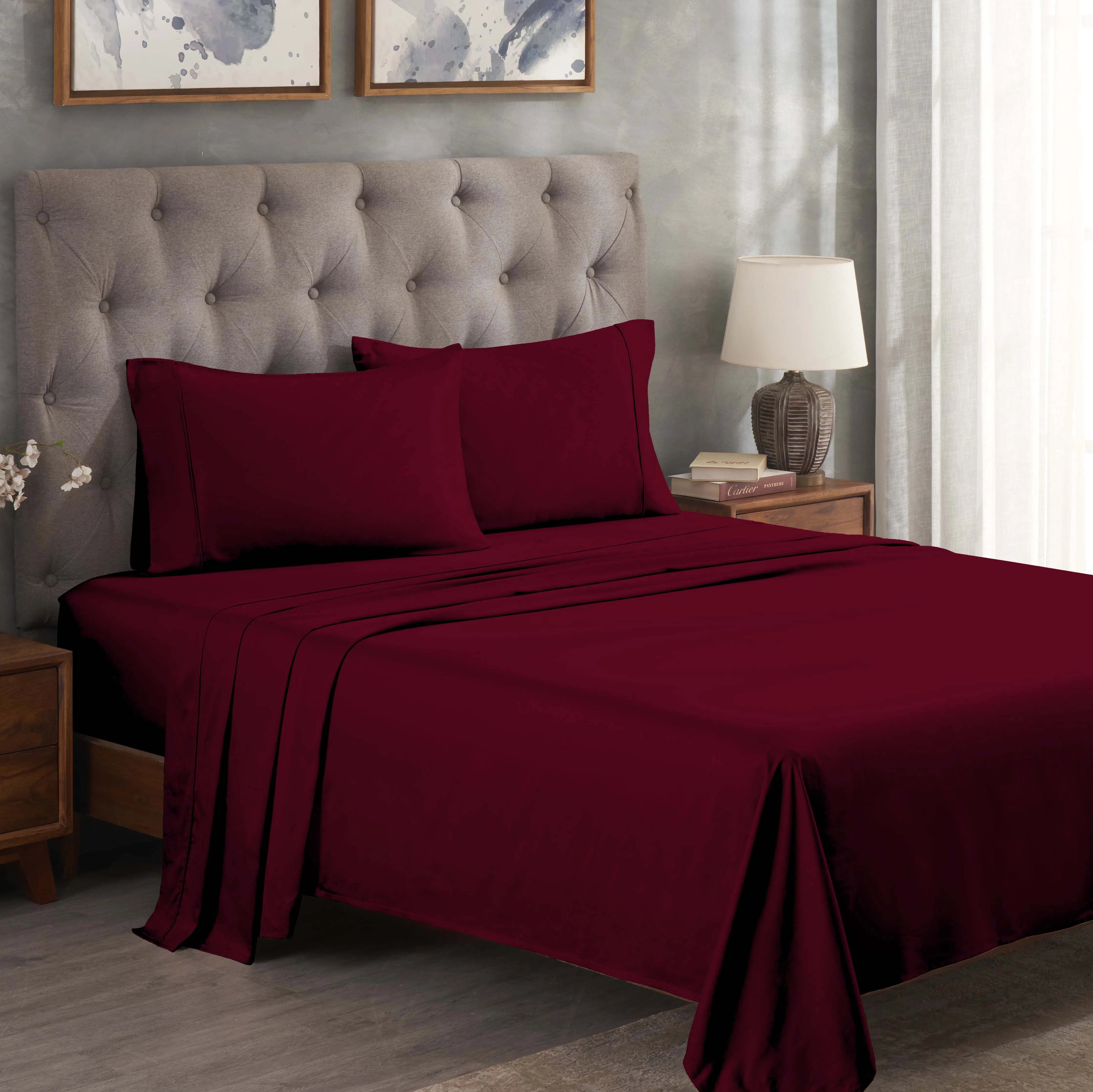Egyptian Cotton 300 Thread Count Solid Deep Pocket Sheet Set