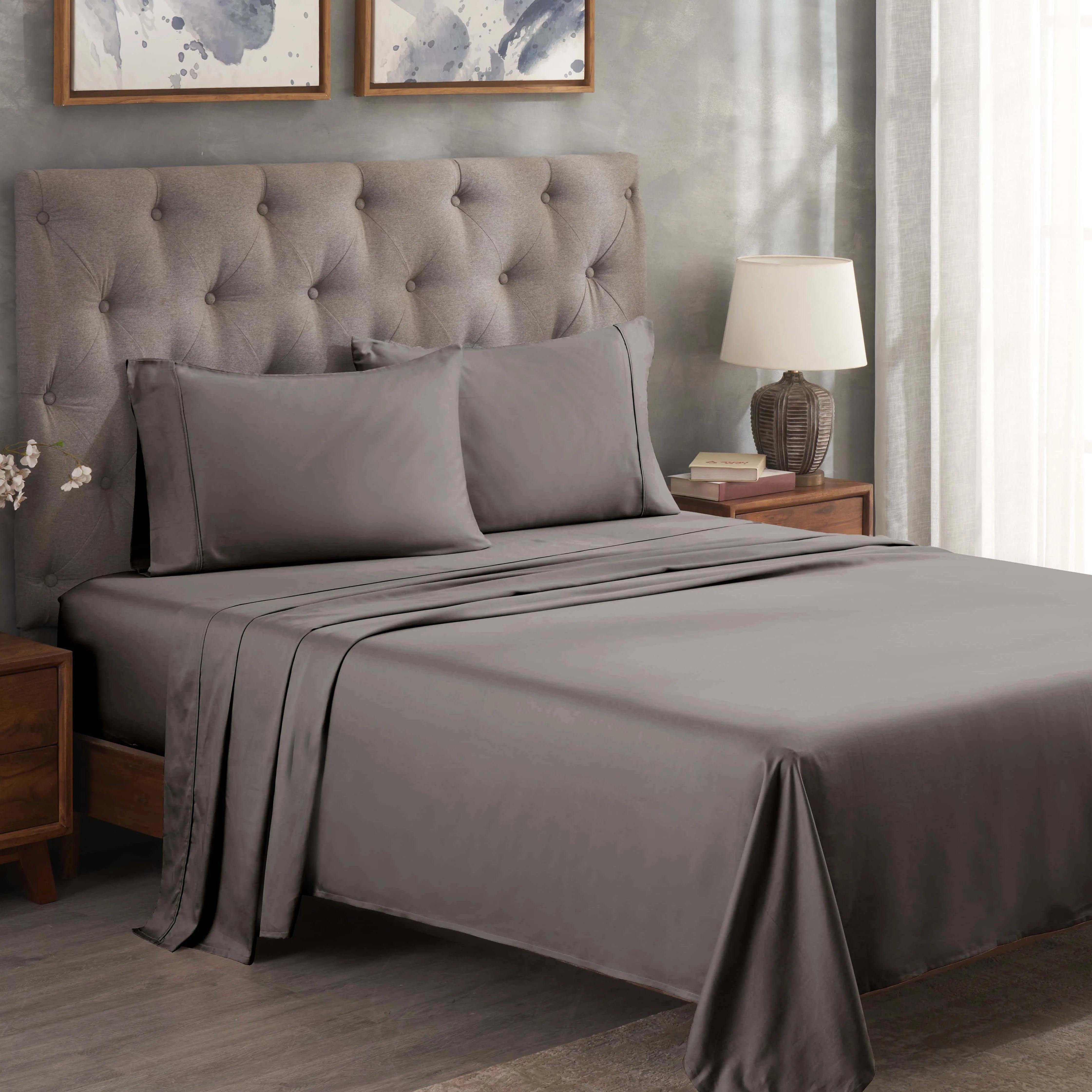 Egyptian Cotton 300 Thread Count Solid Deep Pocket Sheet Set