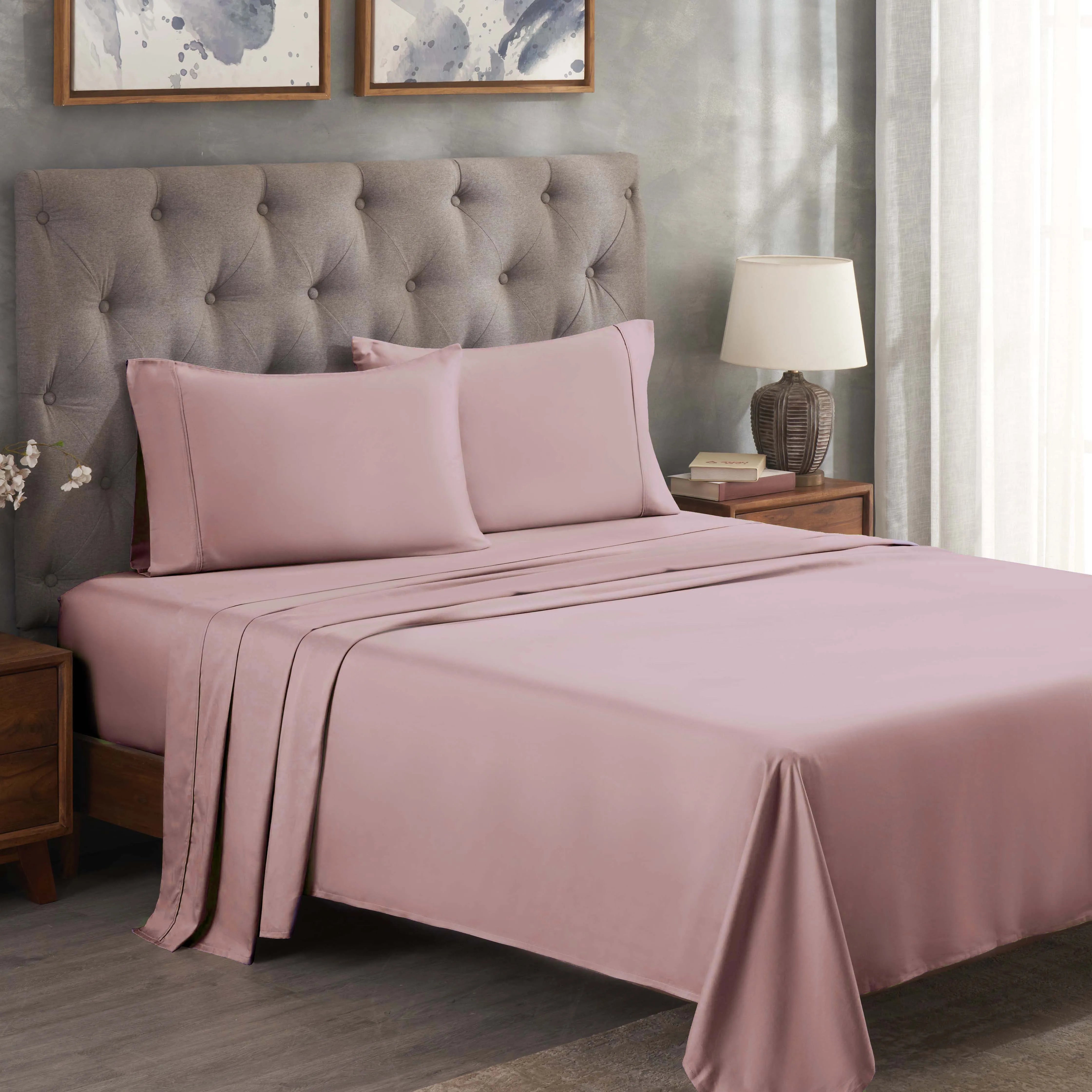 Egyptian Cotton 300 Thread Count Solid Deep Pocket Sheet Set
