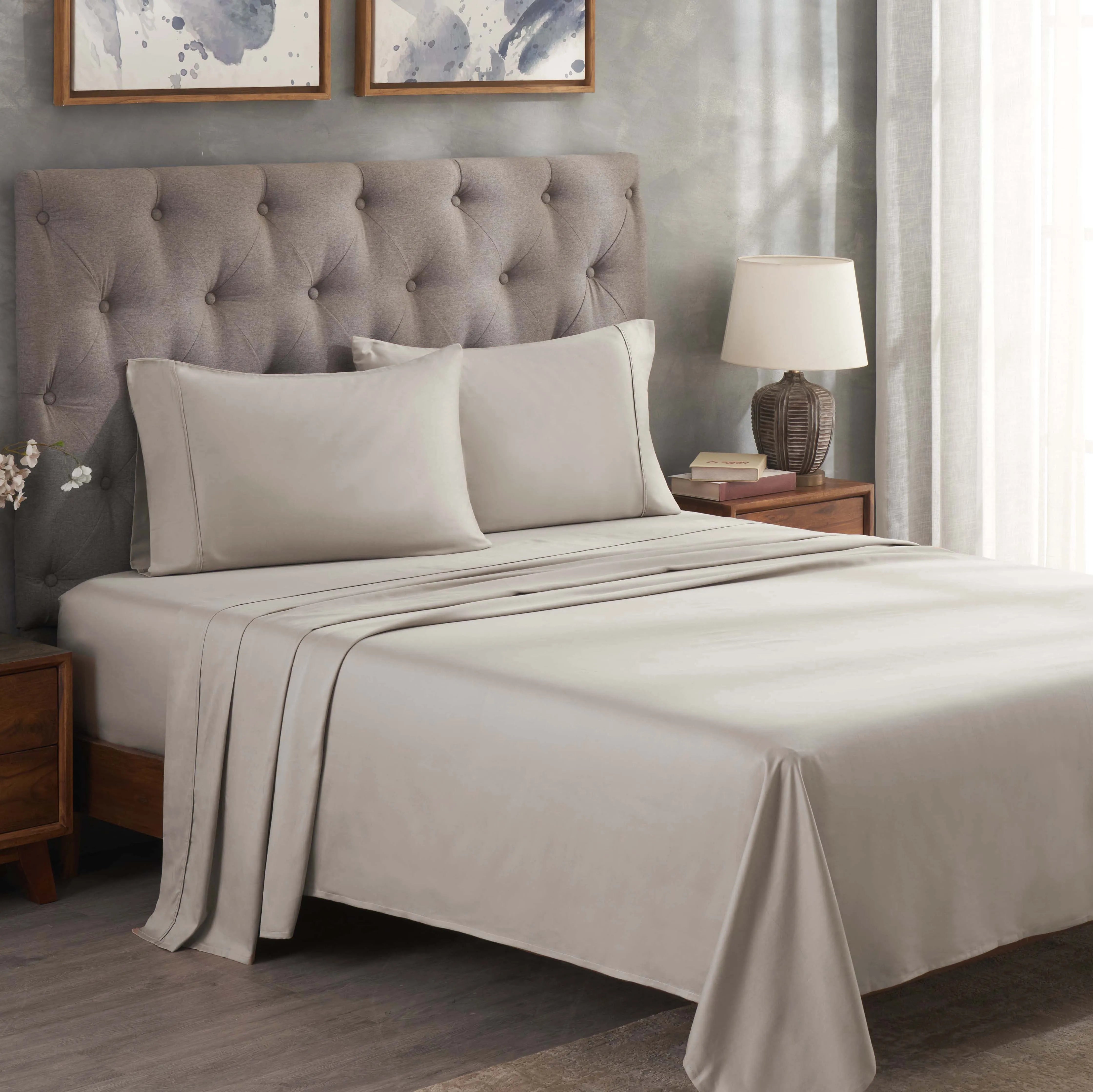 Egyptian Cotton 300 Thread Count Solid Deep Pocket Sheet Set