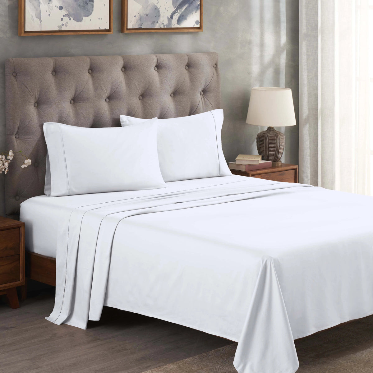 300 Thread Count Egyptian Cotton Sateen Bed Sheet Set