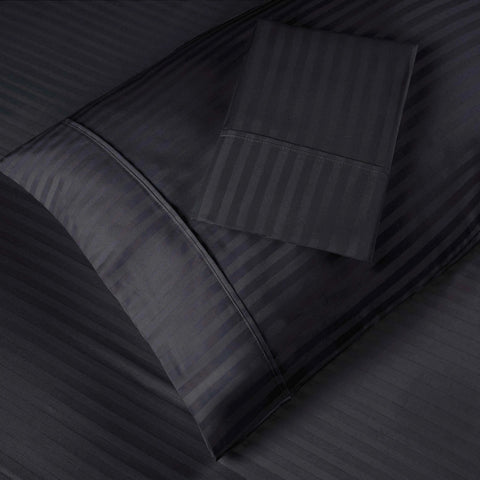 100% Egyptian Cotton 300 Thread Count Stripe Bed Pillowcase Set