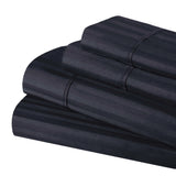 300 Thread Count Egyptian Cotton Sateen Stripe Bed Sheet Set