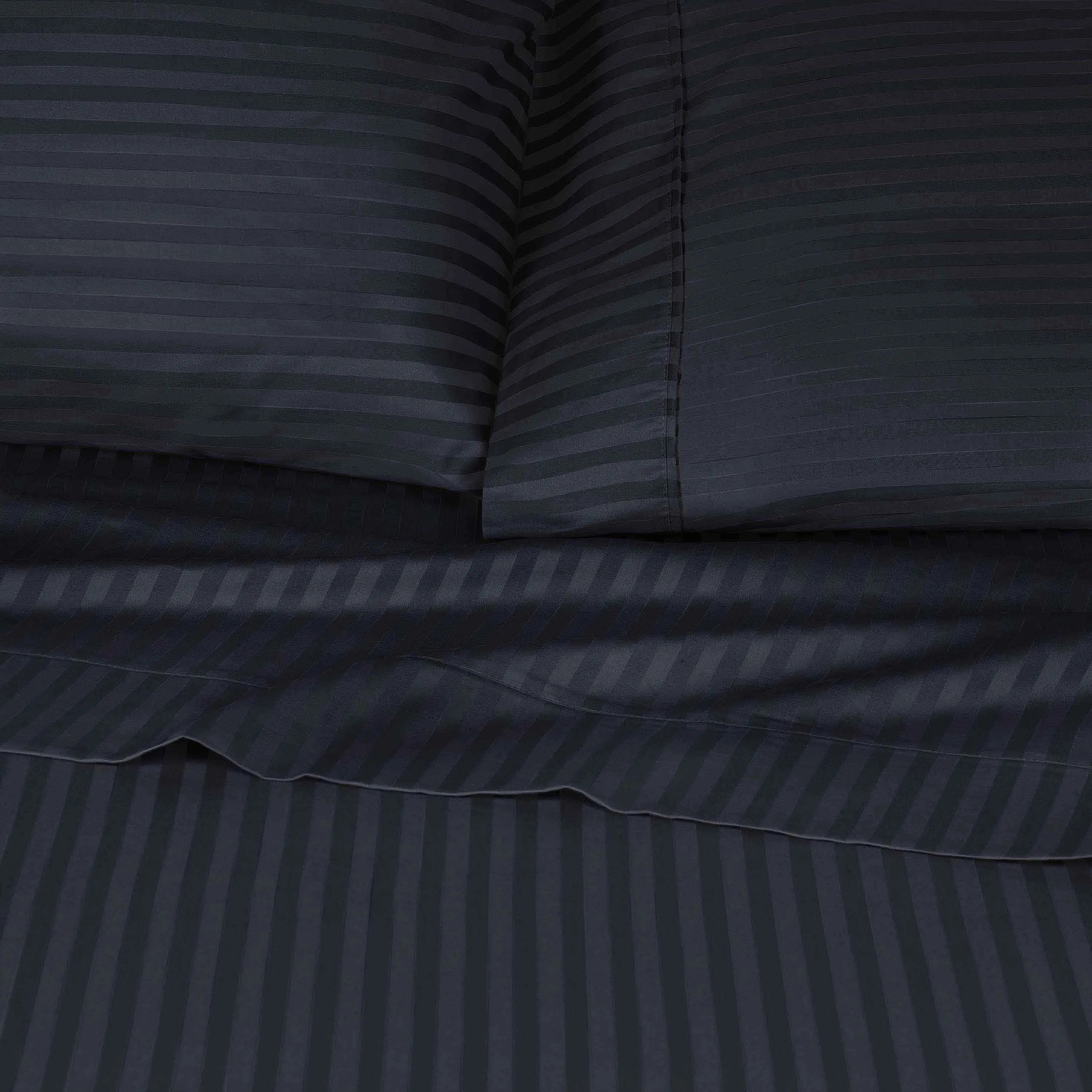 300 Thread Count Egyptian Cotton Sateen Stripe Bed Sheet Set