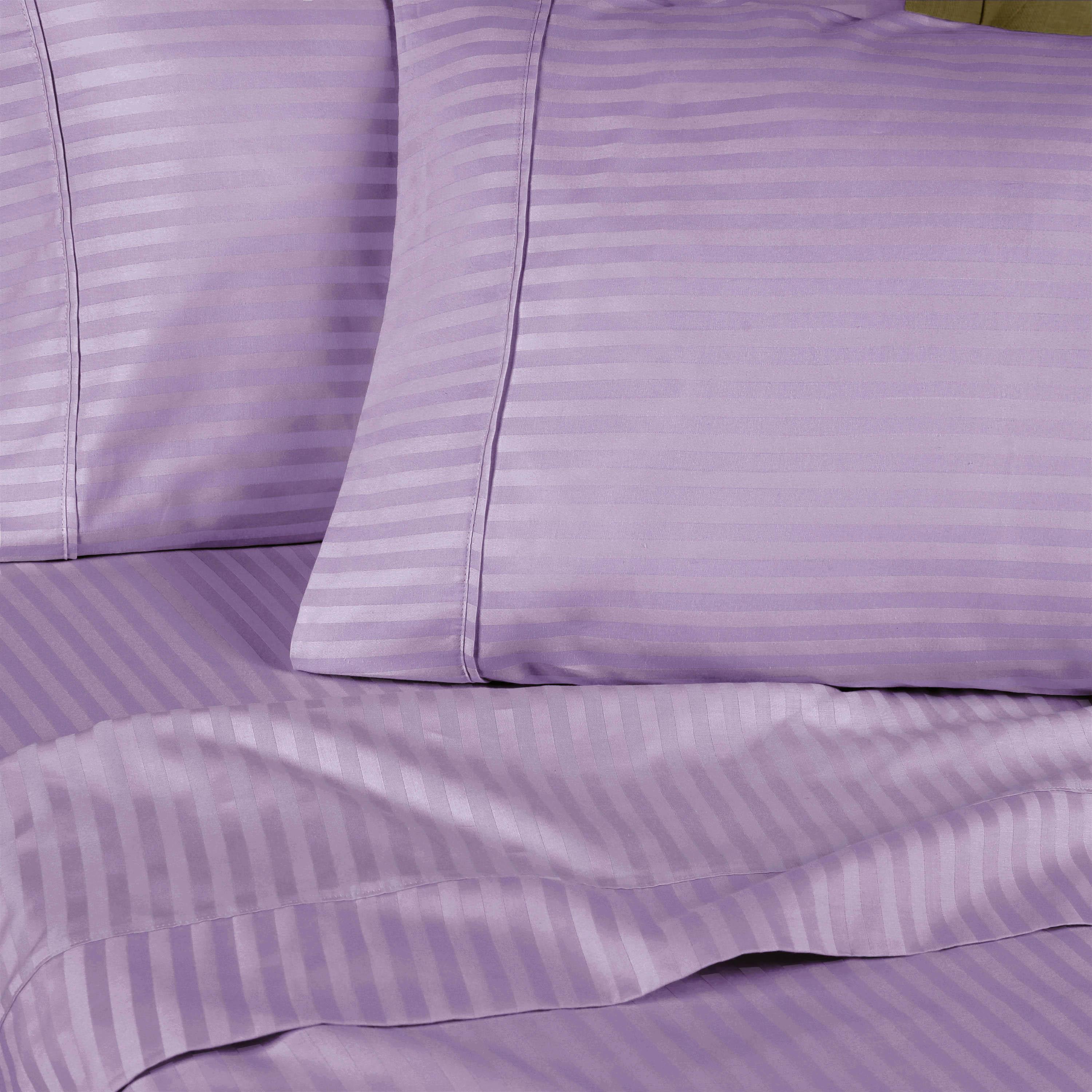 300 Thread Count Egyptian Cotton Sateen Stripe Bed Sheet Set