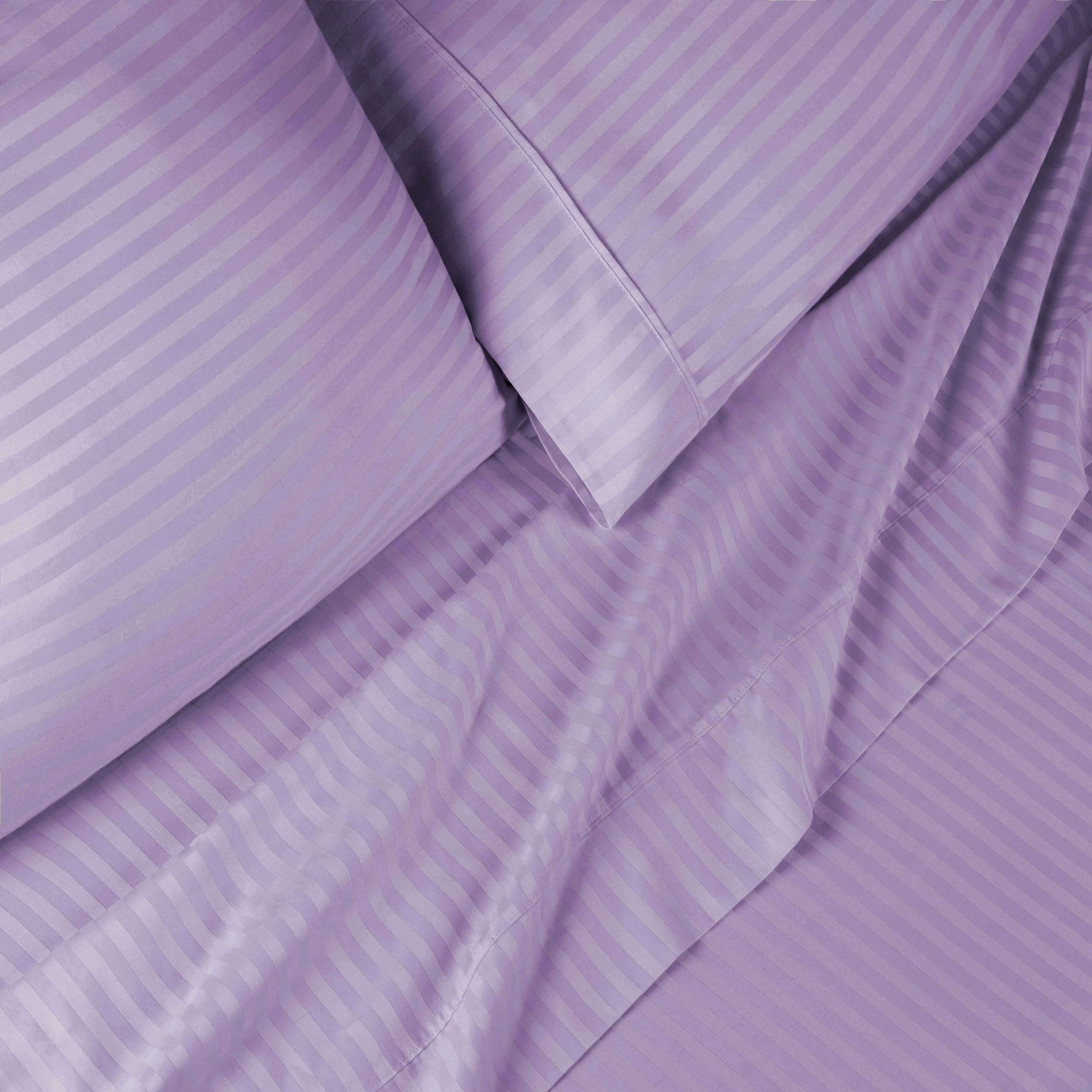 300 Thread Count Egyptian Cotton Sateen Stripe Bed Sheet Set