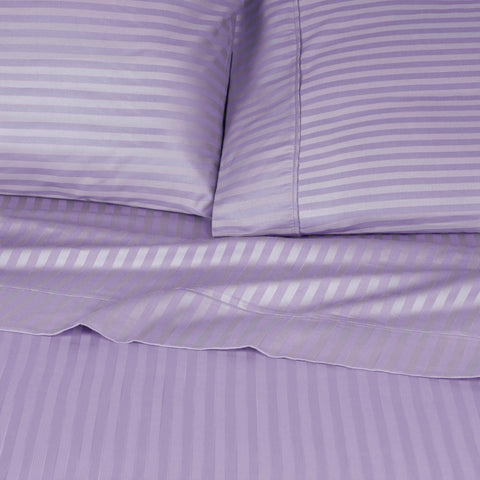 300 Thread Count Egyptian Cotton Sateen Stripe Bed Sheet Set
