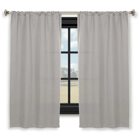 Solid Room Darkening Rod Pocket Blackout Curtain Panels, Set of 2