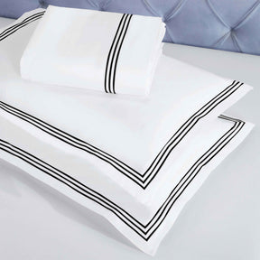Brandon Cotton Three-Line Embroidered 3 Piece Duvet Cover Set