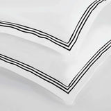Brandon Cotton Three-Line Embroidered 3 Piece Duvet Cover Set