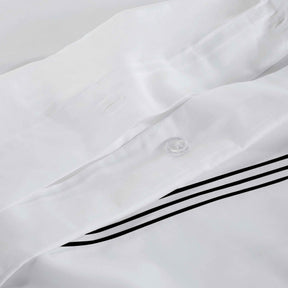 Brandon Cotton Three-Line Embroidered 3 Piece Duvet Cover Set
