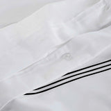 Brandon Cotton Three-Line Embroidered 3 Piece Duvet Cover Set