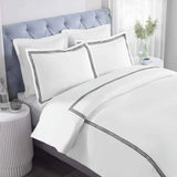 100% Cotton Three-Line Embroidered Duvet Cover Set