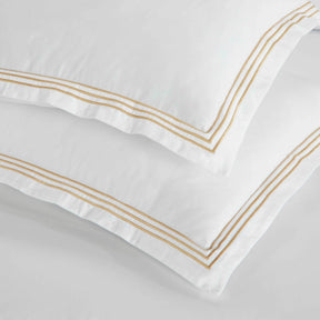 Brandon Cotton Three-Line Embroidered 3 Piece Duvet Cover Set