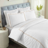 100% Cotton Three-Line Embroidered Duvet Cover Set