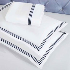 Brandon Cotton Three-Line Embroidered 3 Piece Duvet Cover Set