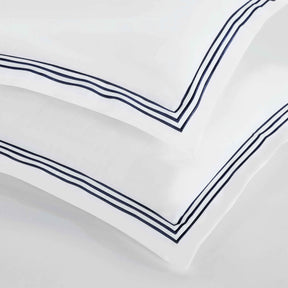 Brandon Cotton Three-Line Embroidered 3 Piece Duvet Cover Set