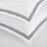 Brandon Cotton Three-Line Embroidered 3 Piece Duvet Cover Set