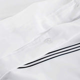 Brandon Cotton Three-Line Embroidered 3 Piece Duvet Cover Set