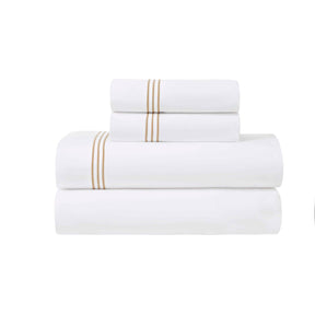 Brandon Cotton Three-Line Embroidered Deep Pocket Bed Sheet Set