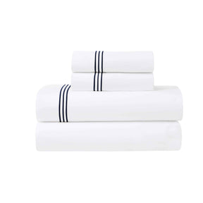 Brandon Cotton Three-Line Embroidered Deep Pocket Bed Sheet Set