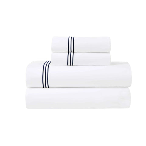 100% Cotton Bed Sheet Set Three-Line Embroidered Deep Pocket Brandon