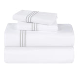 100% Cotton Bed Sheet Set Three-Line Embroidered Deep Pocket Brandon