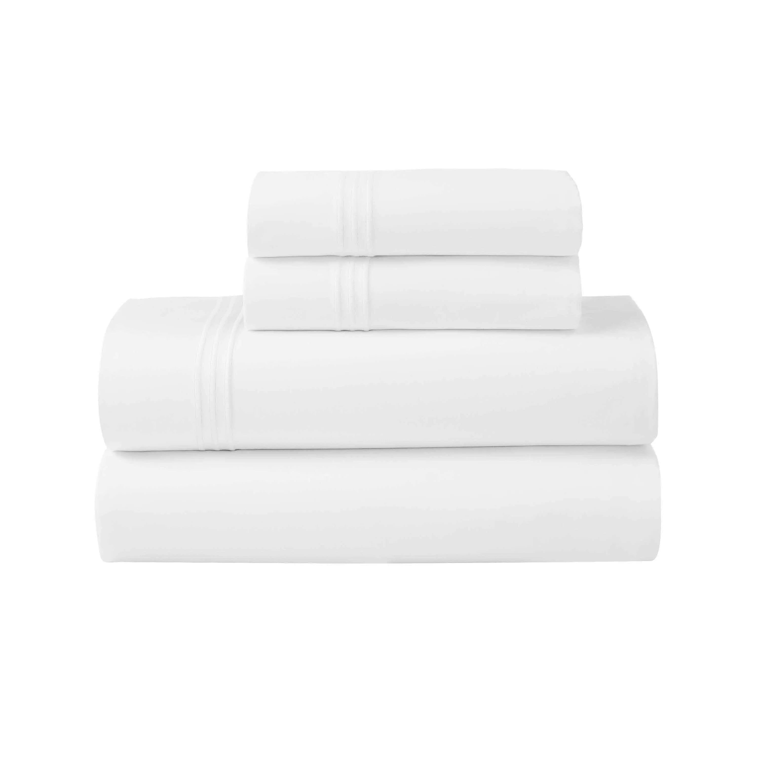 Brandon Cotton Three-Line Embroidered Deep Pocket Bed Sheet Set