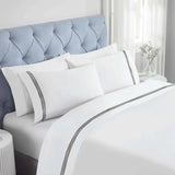 Brandon Cotton Three-Line Embroidered Deep Pocket Bed Sheet Set