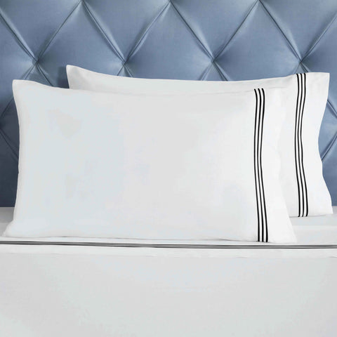 100% Cotton Bed Sheet Set Three-Line Embroidered Deep Pocket Brandon