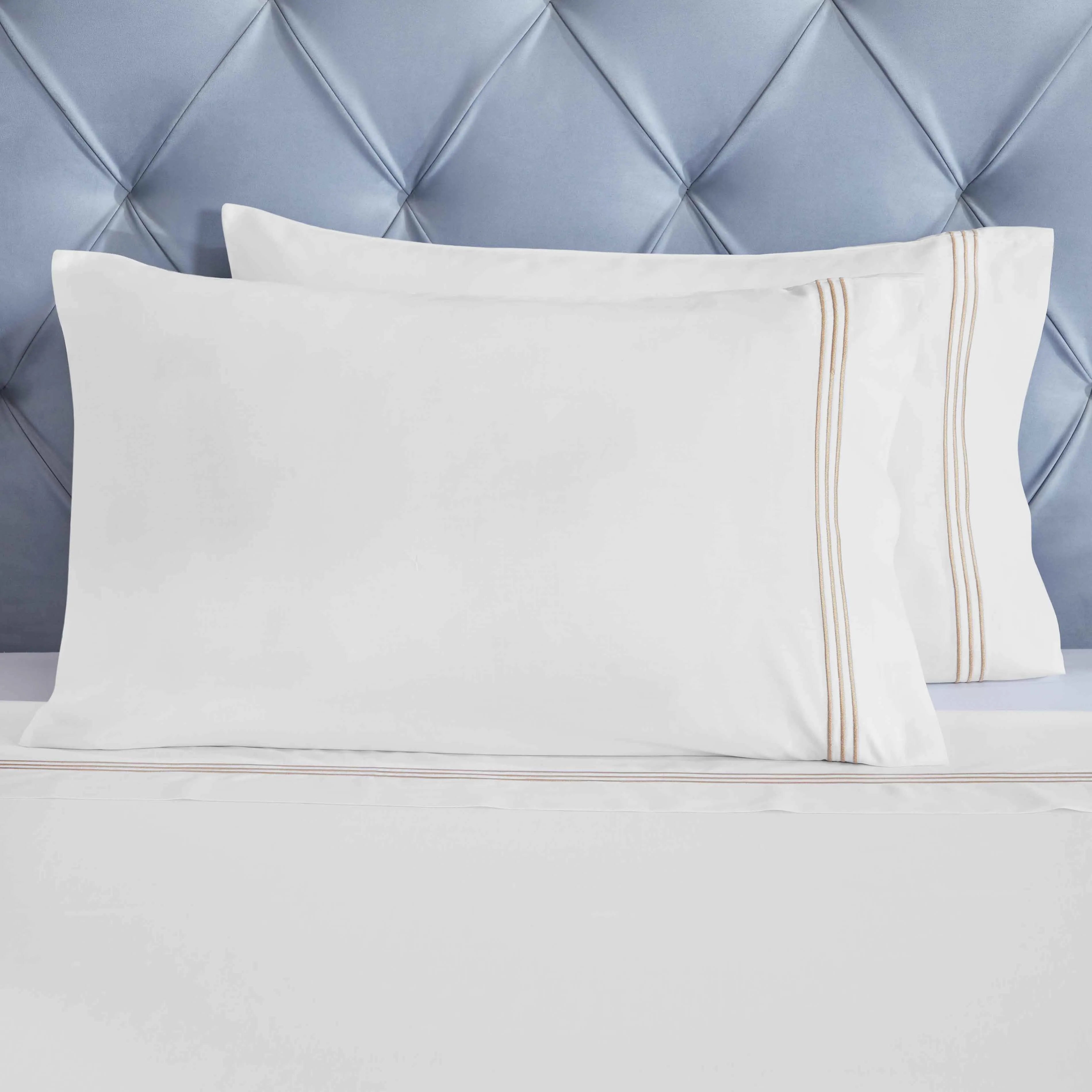 Brandon Cotton Three-Line Embroidered Deep Pocket Bed Sheet Set