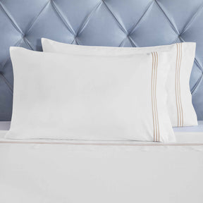 Brandon Cotton Three-Line Embroidered Deep Pocket Bed Sheet Set