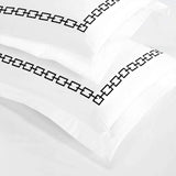 Chain Links Cotton Embroidered 3 Piece Duvet Cover Set