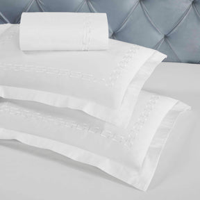 Chain Links Cotton Embroidered 3 Piece Duvet Cover Set